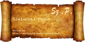 Szeleczki Petur névjegykártya